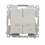Simon 54 WMDL-0712XX-042 Łącznik krzyżowy podwójny z podświetleniem (moduł) 10AX, 250V~, szybkozłącza; kaszmirowy