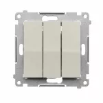 Simon 54 WMDL-0312XX-042 Przycisk potrójny z podświetleniem LED (moduł) 10AX, 250V~, szybkozłącza; kaszmirowy