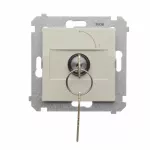 Simon 54 WMDL-0K01XX-042 Łącznik na kluczyk jednobiegunowy (moduł) 2 pozycyjny „0-I” styk N/O, 5 A, 250~. Możliwość wyjęcia klucza w każdej pozycji; kaszmirowy