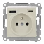 Simon 54 WMDW-001114-042 Gniazdo wtyczkowe z zintegrowaną ładowarką USB C+A (moduł), 2.1 A, 5 V DC, 230 V; kaszmirowy