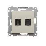 Simon 54 WMDH-01XXX1-042 Gniazdo HDMI + RJ45 kat.6. (moduł); kaszmirowy