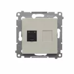Simon 54 WMDK-0610XX-042 Gniazdo komputerowe pojedyncze RJ45 kategoria 6 z przesłoną przeciwkurzową (moduł); kaszmirowy