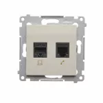 Simon 54 WMDK-0600xx-042 Gniazdo komputerowe RJ45 kategoria 5e + telefoniczne RJ12 (moduł); kaszmirowy