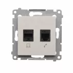 Simon 54 WMDK-0600xx-042 Gniazdo komputerowe RJ45 kategoria 5e + telefoniczne RJ12 (moduł); kaszmirowy