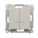 Simon 54 WMDL-551X2X-042 Łącznik świecznikowy z podświetleniem LED i do wersji IP44 (moduł) 16AX, 250V~, zaciski śrubowe; kaszmirowy *Posiada wkładkę DU1W