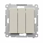 Simon 54 WMDL-0311XX-042 Łącznik potrójny z podświetleniem LED (moduł) 10AX, 250V~, szybkozłącza; kaszmirowy