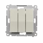 Simon 54 WMDL-0312XX-042 Przycisk potrójny z podświetleniem LED (moduł) 10AX, 250V~, szybkozłącza; kaszmirowy