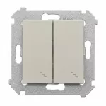 Simon 54 WMDL-0612XX-042 Łącznik schodowy podwójny z podświetleniem (moduł) 10AX, 250V~, zaciski śrubowe; kaszmirowy