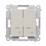 Simon 54 WMDL-0712XX-042 Łącznik krzyżowy podwójny z podświetleniem (moduł) 10AX, 250V~, szybkozłącza; kaszmirowy