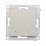 Simon 54 WMDL-Z10005-042 Łącznik dwubiegunowy podwójny (moduł) 16AX, 250V~, zaciski śrubowe; kaszmirowy