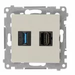 Simon 54 WMDH-0XXXX3-042 Gniadzo HDMI 1,4 + USB 3.0; kaszmirowy