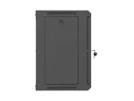 SZAFA INSTALACYJNA RACK WISZĄCA 19" 9U 540X350 CZARNA DRZWI PEŁEN METAL LANBERG (FLAT PACK)