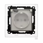 Simon 55 WMDW-321102-142A Gniazdo Schuko do wersji IP44 z przesłonami z uszczelką ramki (moduł) 16 A, 250 V~, szybkozłącza. Klapka transparentna; Kaszmirowy