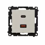 Simon 55 WMDS-0042L2-142 Ładowarka USB C+A (moduł), 30W, 230V; Kaszmirowy