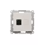 Simon 55 WMDA-P91xx5-114 Gniazdo komputerowe pojedyncze RJ45 kategoria 6, z przesłoną przeciwkurzową (moduł); Jasnoszary mat