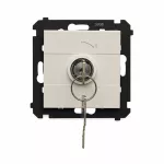 Simon 55 WMDL-0K014x-142 Łącznik na kluczyk chwilowy – przycisk (moduł) 2 pozycyjny „0-I” styk N/O, 5 A, 250 V~; Kaszmirowy