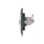 Simon 24 WS24P-2430599-030 Gniazdo komputerowe pojedyncze RJ45 kategoria 6, ekranowane z przesłoną przeciwkurzową (moduł); biały