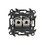 Simon 24 WS24P-2432599-030 Gniazdo komputerowe podwójne RJ45 kategoria 6, ekranowane z przesłoną przeciwkurzową (moduł); biały