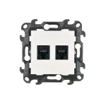 Simon 24 WS24P-2432598-030 Gniazdo komputerowe podwójne RJ45 kategoria 5e (moduł); biały