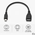 Qoltec Kabel USB OTG 2.0 A żeński | Micro USB B męski | 0.2m