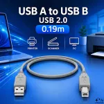 Qoltec Kabel USB 2.0 A męski | B męski | 0.19m