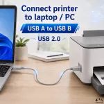 Qoltec Kabel USB 2.0 A męski | B męski | 0.19m