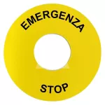 Żółta tabliczka okragła fi60 EMERGENCY-STOP