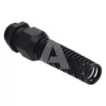 Dławnica poliamidowa czarna z odgiętką SYNTEC NPT1/2 fi3,0-7,0 mm dł.gwintu 15mm