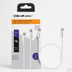 Qoltec Kabel USB-C |  USB-C | 60W | QC 3.0 | 480 MB/s |  PD | 1m | Biały