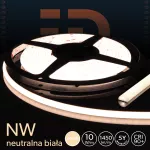 Taśma LED Premium 24V 320led/m WCOB       10W/m 4000K IP62 1450lm/m 8mm CRI90 5Y 5m