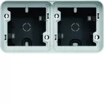 W.1 Adapter natynkowy 2-kr poziomy, 4 wejścia, IP55, szary