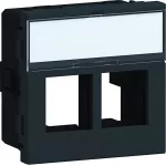 tehalit.WA Płytka nośna z polem opisowym 2x RJ45 do gniazd Keystone Typ 05 45x45mm czarny