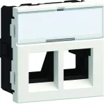 tehalit.WA Płytka nośna z polem opisowym 2xRJ45 Typ 05 45x45mm biały