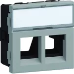 tehalit.WA Płytka nośna z polem opisowym 2xRJ45 Typ 05 45x45mm alu