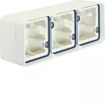 W.1 Adapter natynkowy 3-kr poziomy 2 wejścia, IP55, biały