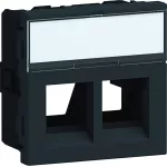 tehalit.WA Płytka nośna z polem opisowym 2xRJ45 Typ 01 45x45mm czarny