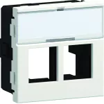 tehalit.WA Płytka nośna z polem opisowym 2x RJ45 do gniazd Keystone Typ 01 45x45mm biały