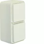 W.1 Gniazdo SCHUKO 2P+Z 2-kr pionowe, kompletne, zać śrubowe IP55, biały