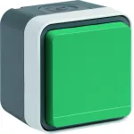 W.1 Gniazdo z uziemieniem z zieloną pokrywą, kompletne, IP55, szary