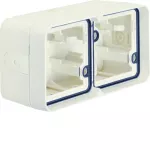 W.1 Adapter natynkowy 2-kr poziomy, 4 wejścia, IP55, biały