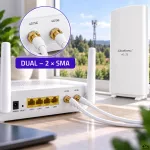 Qoltec Antena 4G LTE DUAL z podwójnym złączem SMA| 30dBi | Wewnętrzna