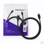 Qoltec Kabel USB-C męski | USB-C męski | 480 Mb/s | 0.5m | Czarny