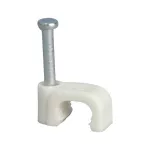 Uchwyt kablowy z gwoździem FLOP-7/5, 7x5mm, YDYp 2x1,5 (100szt.) biały