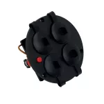 GDPKS - Gniazdo przedłużacza SCHUCO 4x220V+ Termik+zatyczka gn. czarny