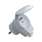 Wtyczka - Gniazdo Kątowe AWA-WGB, 2P+Z, 16A, 250V, rozbieralne, IP44 biała