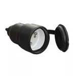 Gniazdo Wtyczkowe Proste AWA-GO, 2P+Z, 16A, 250V, IP44, rozbieralne czarne