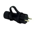 Wtyczka Prosta Gumowa FWG, 2P+Z, 10A, 250V, IP44, rozbieralna czarny