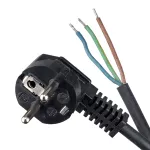 Przewód Przyłączeniowy z Wtyczką Kątową W-3T H05RR-F 3x1,5 (guma) czarny