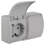 Gniazdo podwójne 2x2P+Z SCHUKO VG 182-03, n/t IP44 popiel z klapk.popiel szare