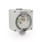 Gniazdo Hermetyczne 2P+Z Schuko GHNS, IP66, 250V, 16A szare